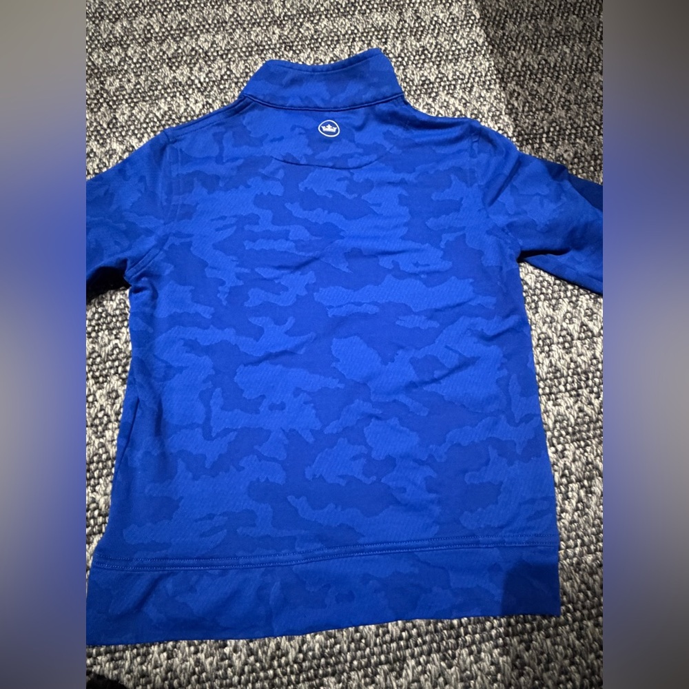 Peter Millar Royal Blue Camouflage Quarter-Zip Sweater - Picture 2 of 4